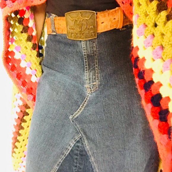 Vintage Denver Hayes handmade Maxi Denim Skirt Size 34” - Picture 2 of 12